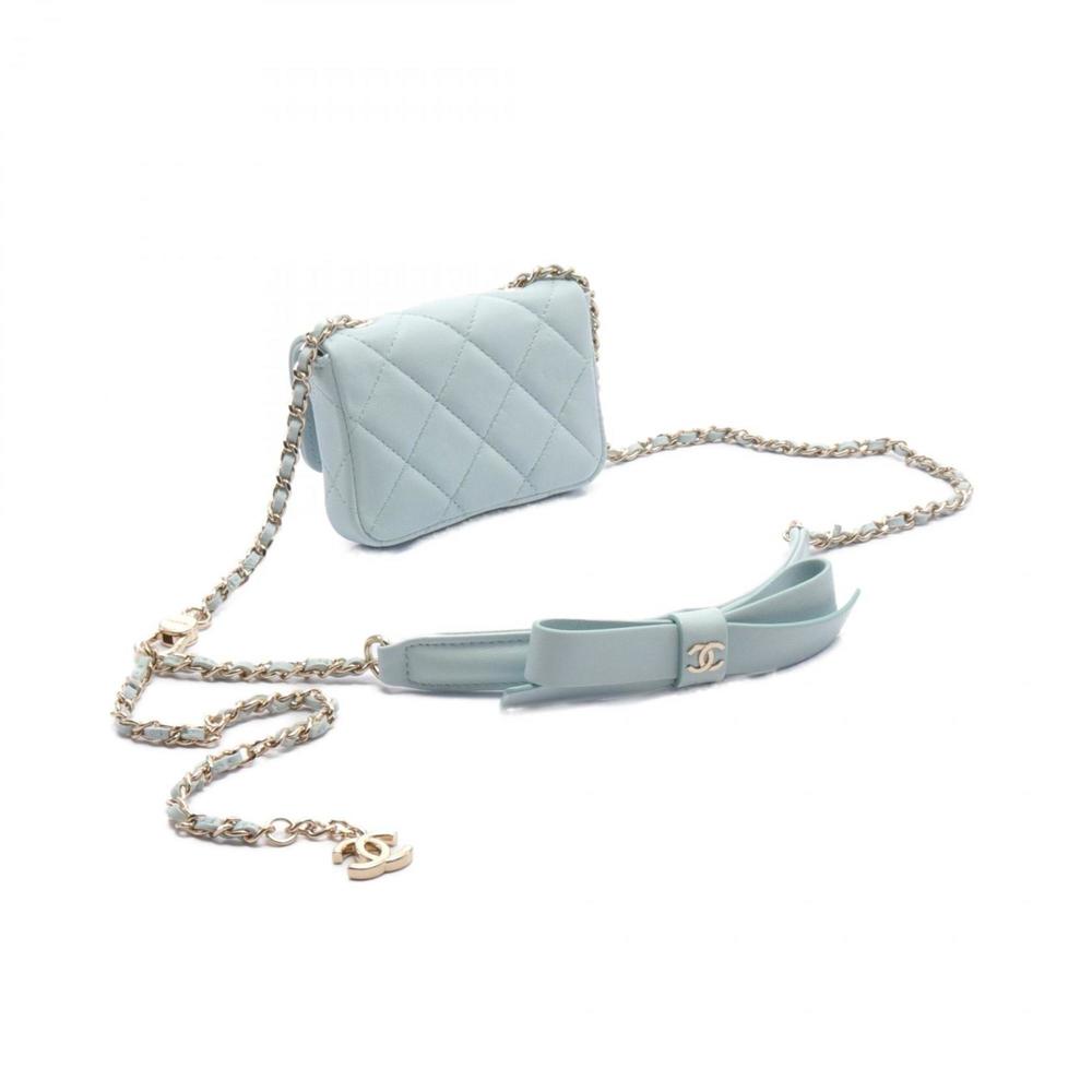 CHANEL Matelasse Belt Bag, Waist Leather, Women's, Blue, AP2427 - Picture 3 of 6